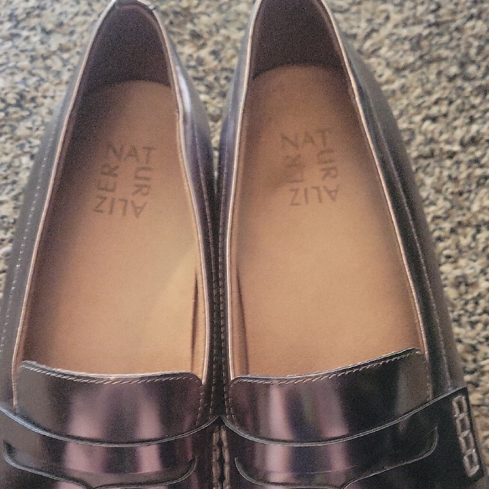 Naturalizer Shiny Silver Fringe Loafers - Picture 4 of 5